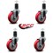 Service Caster 4'' Red Poly Wheel Swivel 1-5/8'' Expanding Stem Caster Set, 4PK SCC-EX20S414-PPUB-RED-158-4 - alternate 3